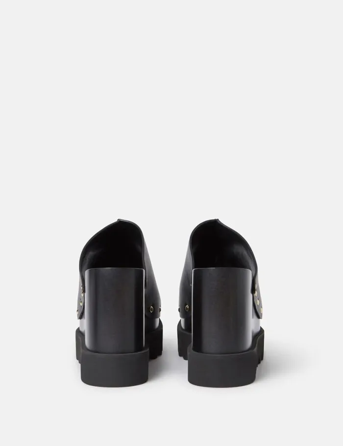 Women Elyse Studded Slide Wedge Sandals Black Stella McCartney Wedges Women Elyse Studded Slide Wedge Sandals Black Stella McCartney Wedges