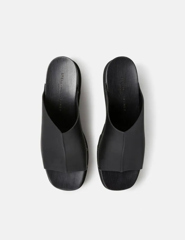 Women Elyse Studded Slide Wedge Sandals Black Stella McCartney Wedges Women Elyse Studded Slide Wedge Sandals Black Stella McCartney Wedges