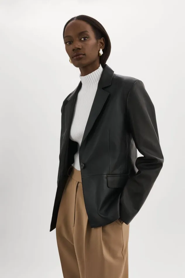 Women ELZA Leather Blazer Black LAMARQUE Blazers Women ELZA Leather Blazer Black LAMARQUE Blazers