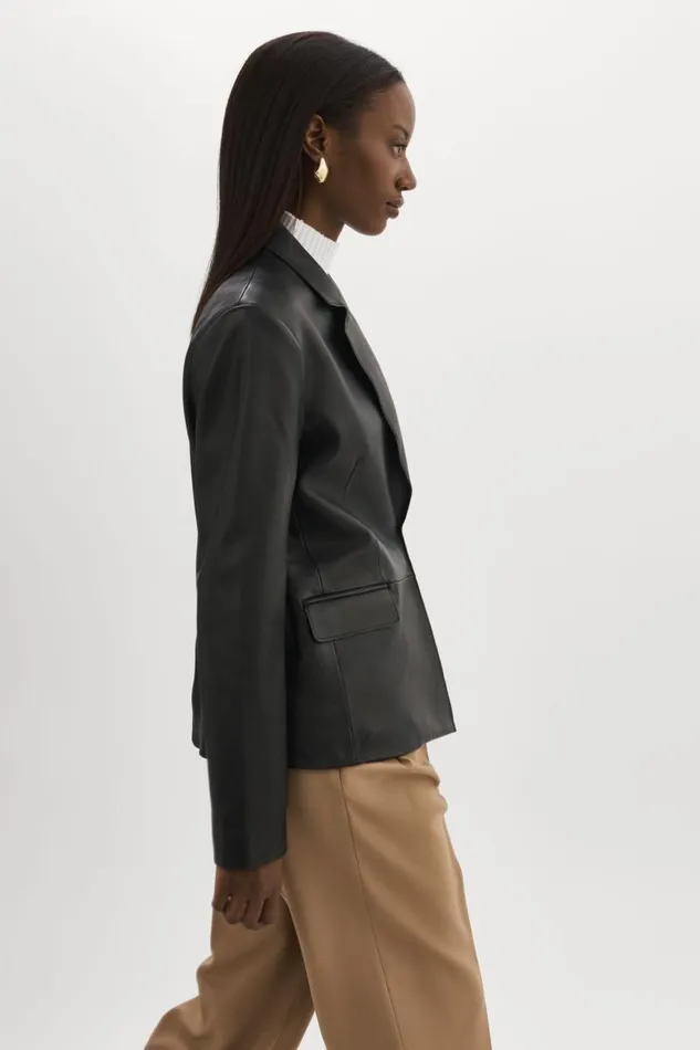 Women ELZA Leather Blazer Black LAMARQUE Blazers Women ELZA Leather Blazer Black LAMARQUE Blazers
