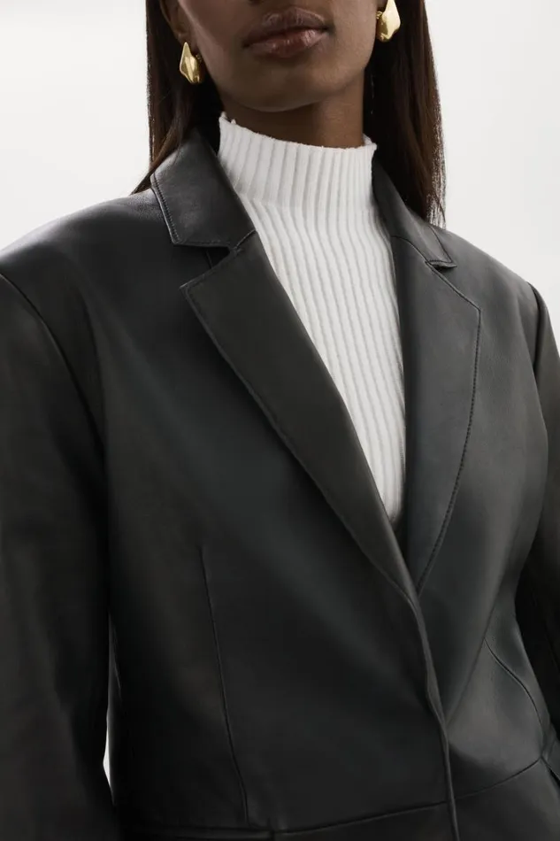 Women ELZA Leather Blazer Black LAMARQUE Blazers Women ELZA Leather Blazer Black LAMARQUE Blazers