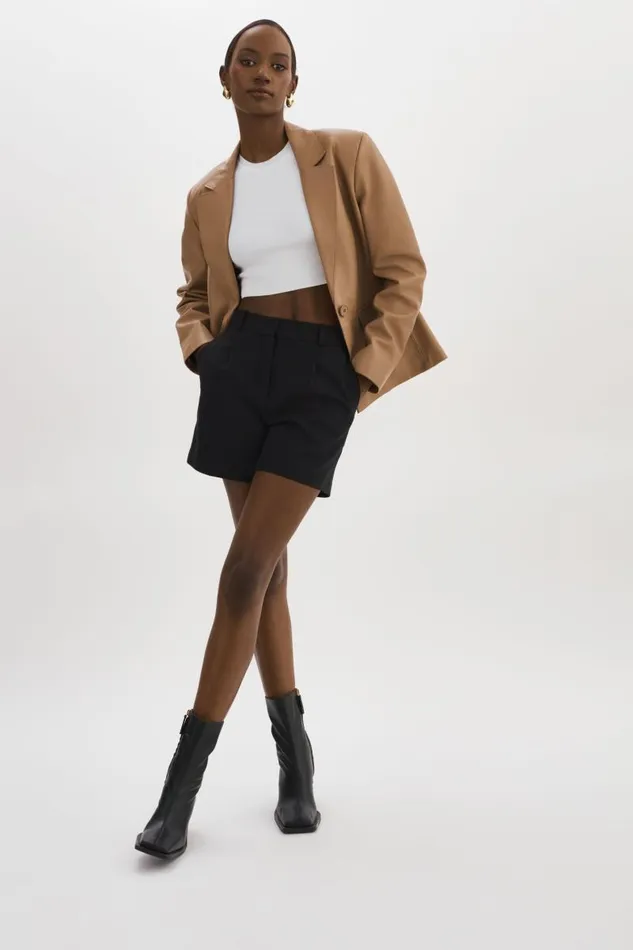 Women ELZA Leather Blazer Mocha LAMARQUE Blazers Women ELZA Leather Blazer Mocha LAMARQUE Blazers