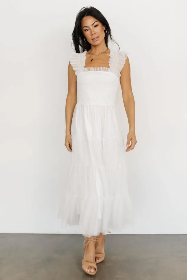 Women Emma Smocked Tulle Dress Off White Baltic Born Tulle Styles