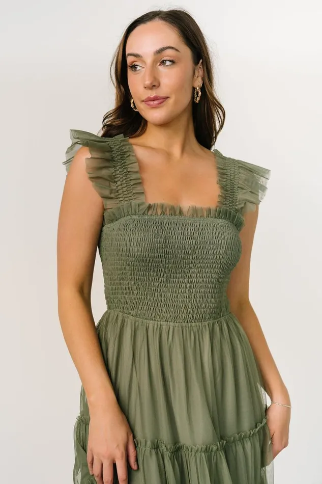 Women Emma Smocked Tulle Dress Sage Baltic Born Tulle Styles Women Emma Smocked Tulle Dress Sage Baltic Born Tulle Styles