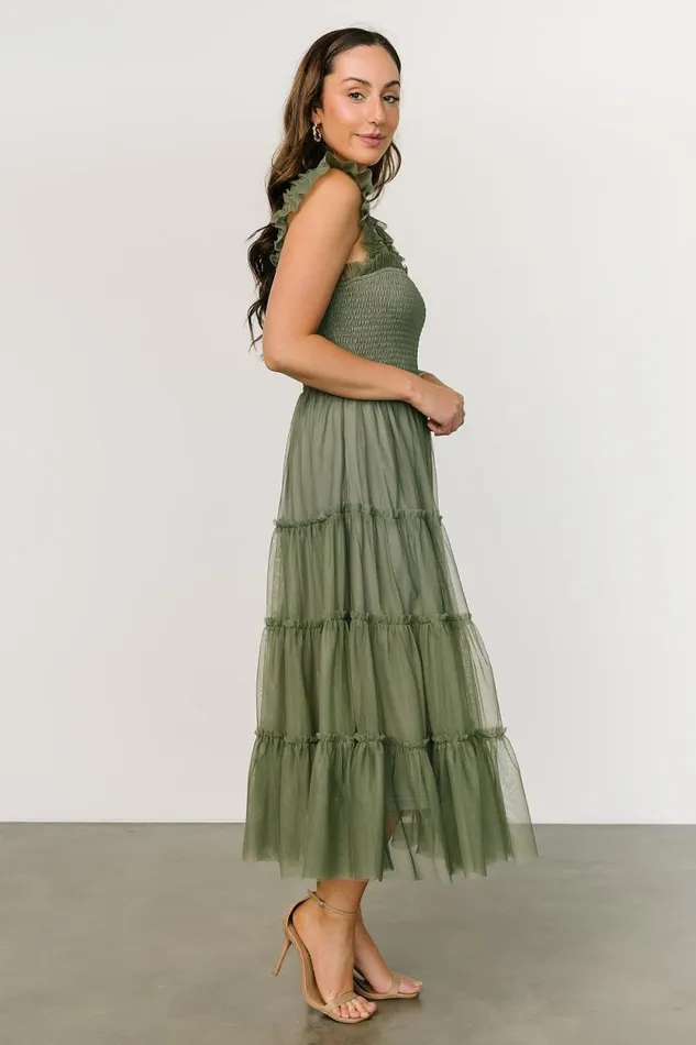 Women Emma Smocked Tulle Dress Sage Baltic Born Tulle Styles Women Emma Smocked Tulle Dress Sage Baltic Born Tulle Styles