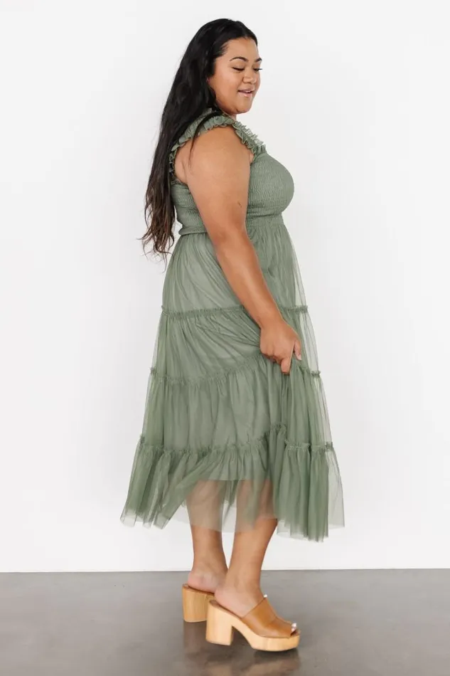 Women Emma Smocked Tulle Dress Sage Baltic Born Tulle Styles Women Emma Smocked Tulle Dress Sage Baltic Born Tulle Styles