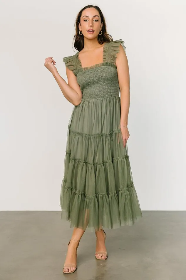 Women Emma Smocked Tulle Dress Sage Baltic Born Tulle Styles Women Emma Smocked Tulle Dress Sage Baltic Born Tulle Styles