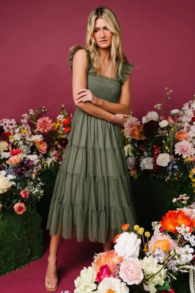 Women Emma Smocked Tulle Dress Sage Baltic Born Tulle Styles Women Emma Smocked Tulle Dress Sage Baltic Born Tulle Styles