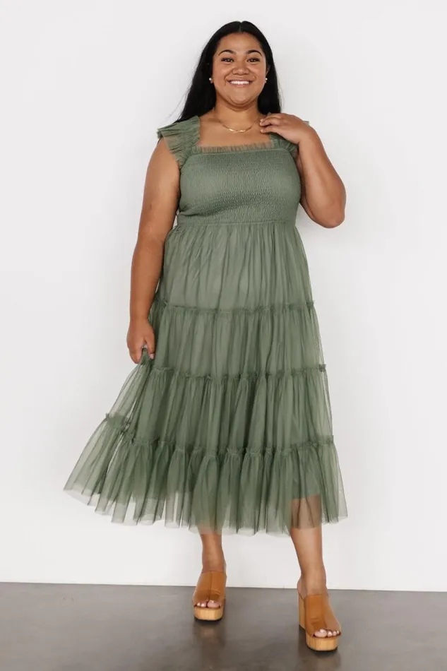 Women Emma Smocked Tulle Dress Sage Baltic Born Tulle Styles Women Emma Smocked Tulle Dress Sage Baltic Born Tulle Styles