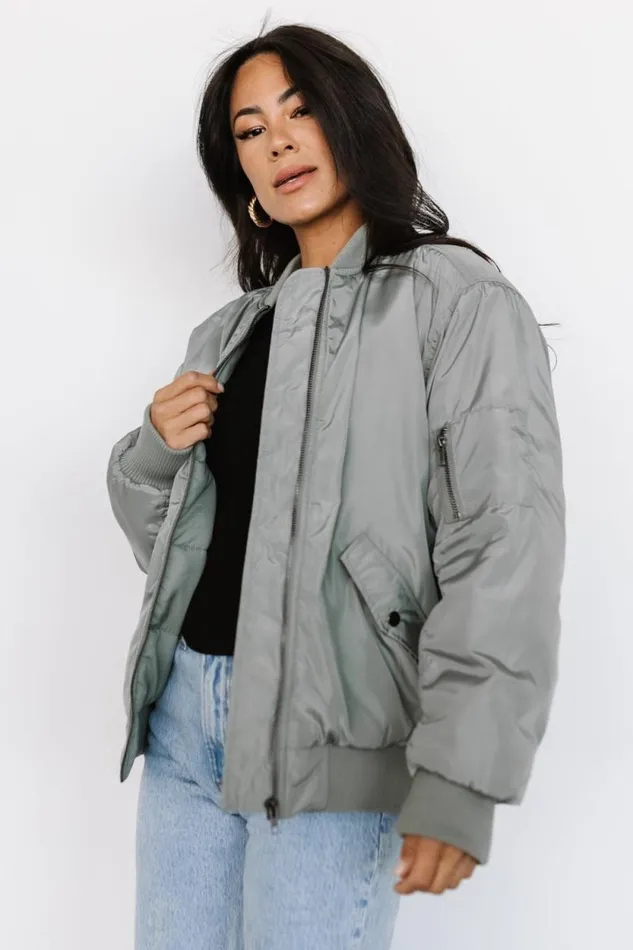 Women Englewood Bomber Jacket Dark Sage Baltic Born Outerwear