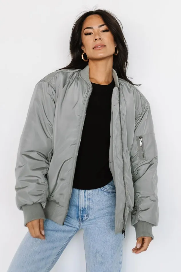 Women Englewood Bomber Jacket Dark Sage Baltic Born Outerwear