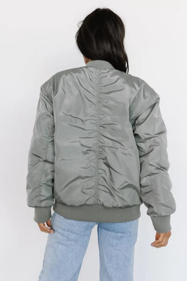 Women Englewood Bomber Jacket Dark Sage Baltic Born Outerwear