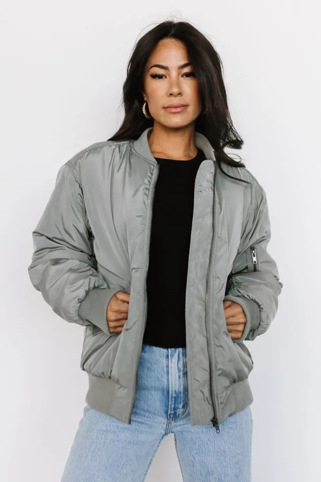 Women Englewood Bomber Jacket Dark Sage Baltic Born Outerwear