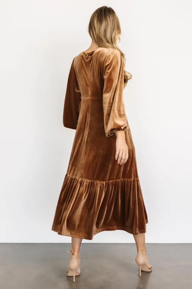 Women Erika Velvet Maxi Dress Caramel Baltic Born Maxi Dresses Women Erika Velvet Maxi Dress Caramel Baltic Born Maxi Dresses