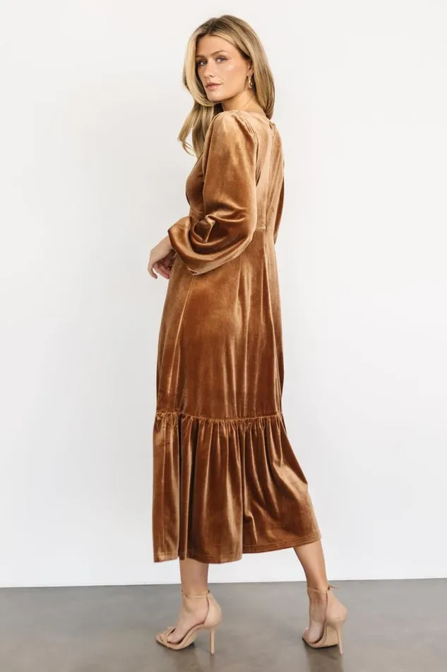 Women Erika Velvet Maxi Dress Caramel Baltic Born Maxi Dresses Women Erika Velvet Maxi Dress Caramel Baltic Born Maxi Dresses