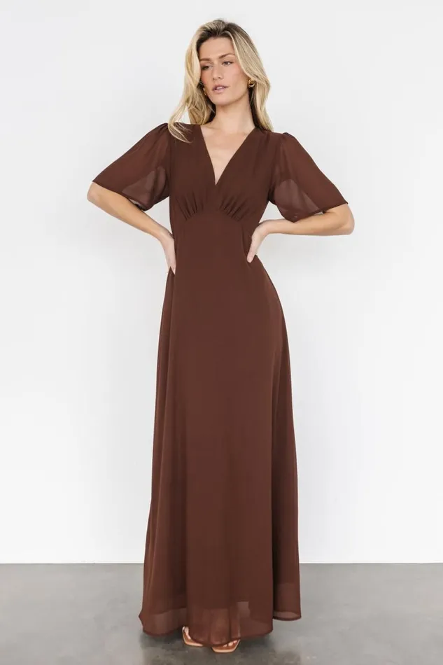 Women Esti Maxi Dress Espresso Baltic Born Maxi Dresses Women Esti Maxi Dress Espresso Baltic Born Maxi Dresses