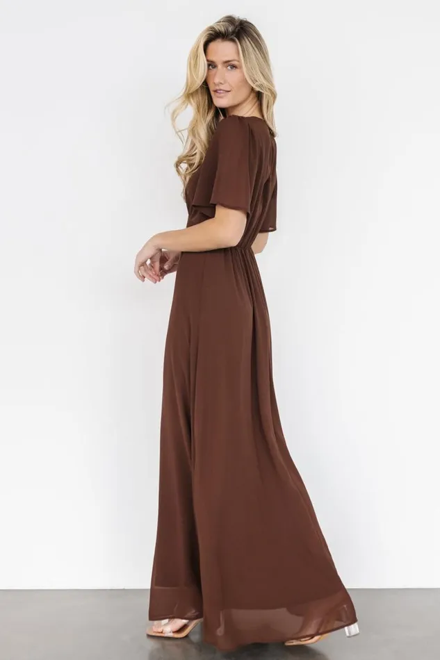 Women Esti Maxi Dress Espresso Baltic Born Maxi Dresses Women Esti Maxi Dress Espresso Baltic Born Maxi Dresses