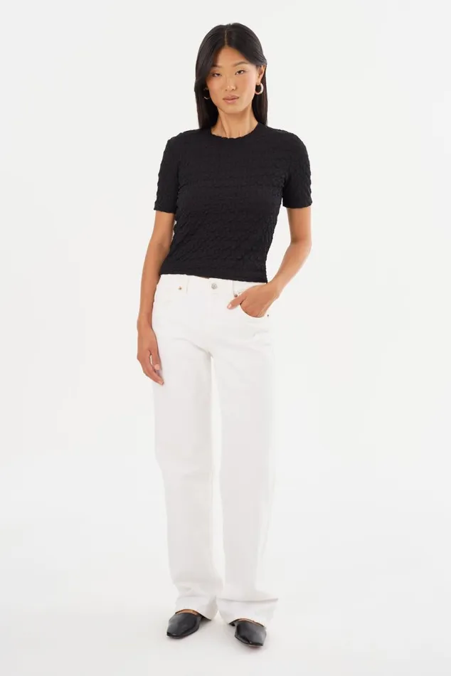 Women ESTIR Crew Neck TShirt Black LAMARQUE Tops