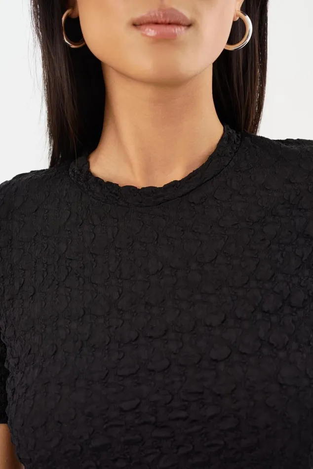 Women ESTIR Crew Neck TShirt Black LAMARQUE Tops