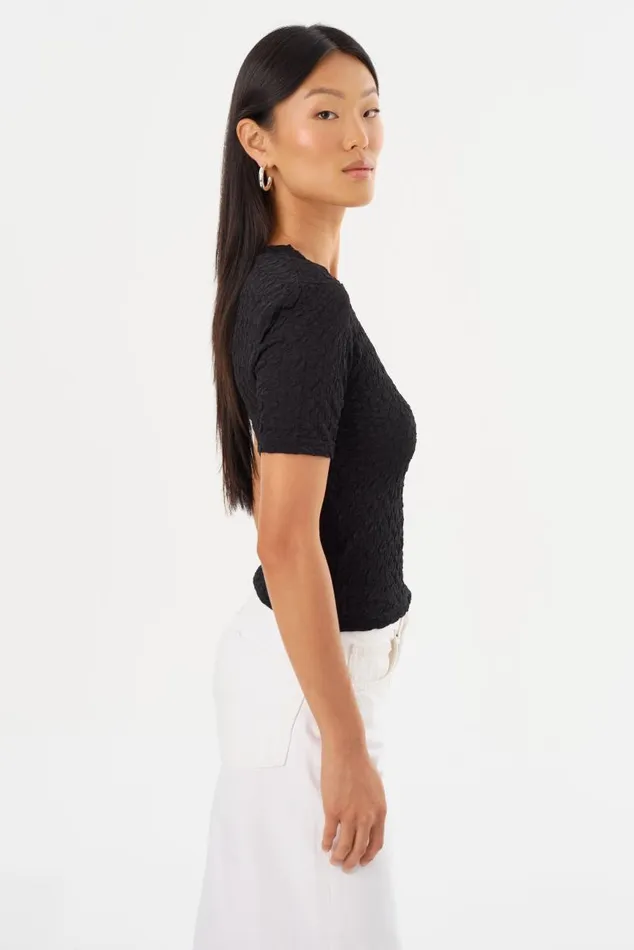 Women ESTIR Crew Neck TShirt Black LAMARQUE Tops