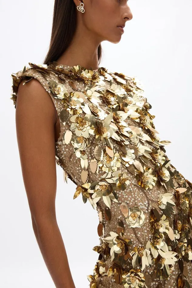 Women Evening Dresses Rachel Gilbert Hugo Gown Gold
