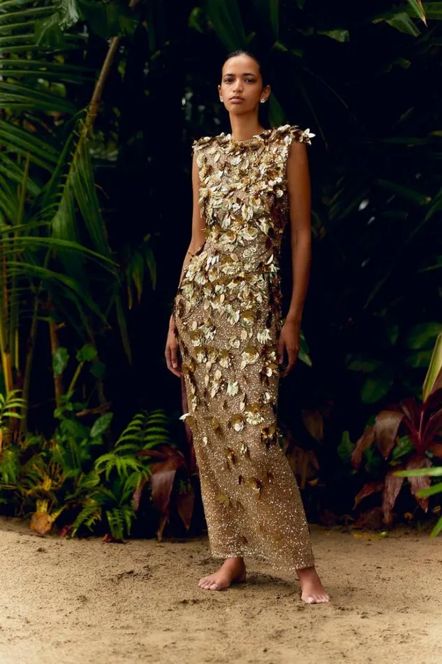 Women Evening Dresses Rachel Gilbert Hugo Gown Gold