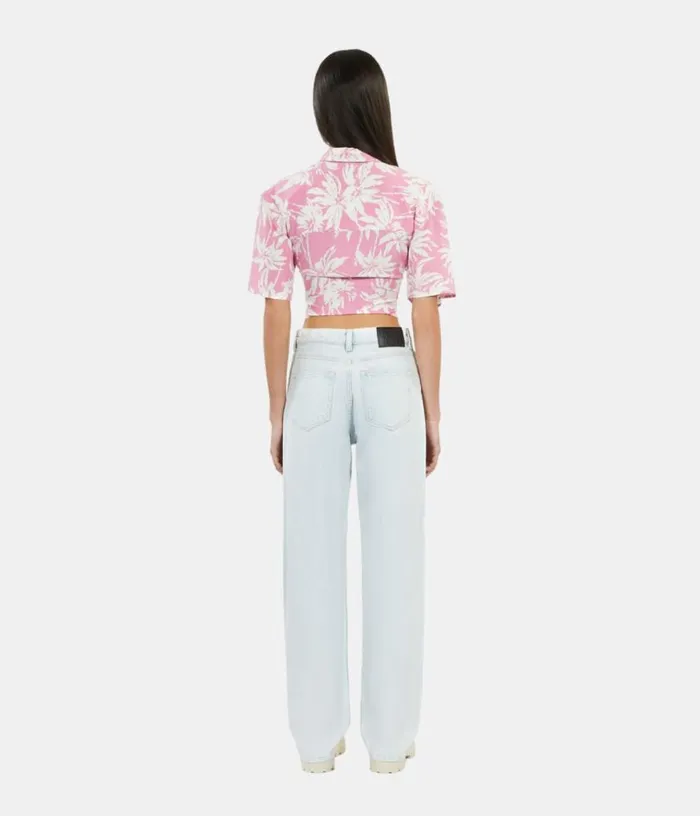 Women Faded Light Blue Straight Jeans THE KOOPLES Jeans and Pants