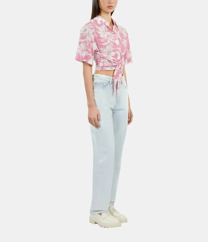 Women Faded Light Blue Straight Jeans THE KOOPLES Jeans and Pants