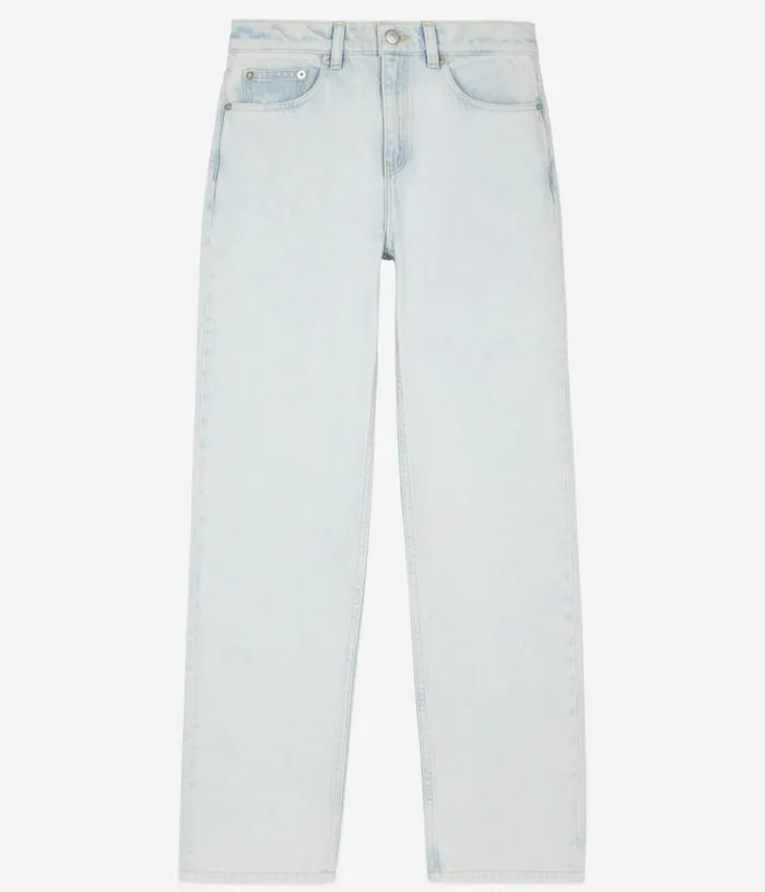 Women Faded Light Blue Straight Jeans THE KOOPLES Jeans and Pants