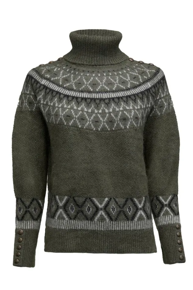 Women Fairisle Knit Khaki Holland Cooper Knitwear
