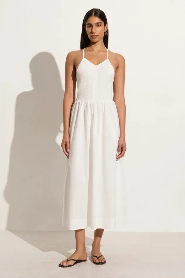 Women Faithfull The Brand Dresses Camera Midi Dress White