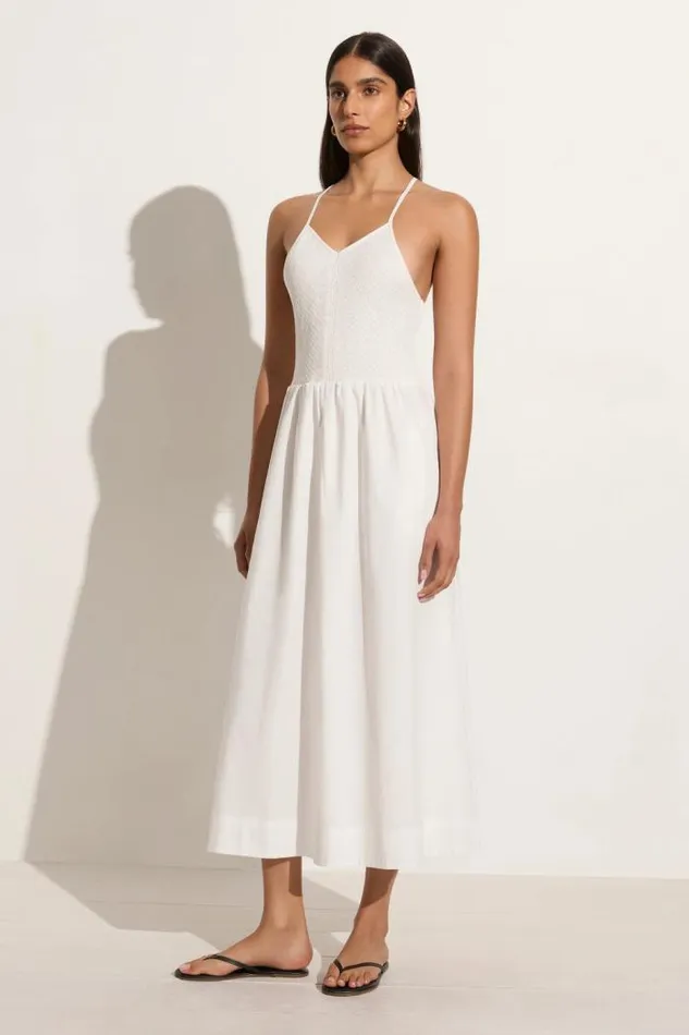 Women Faithfull The Brand Dresses Camera Midi Dress White