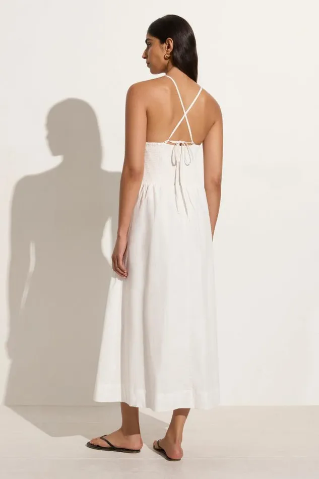 Women Faithfull The Brand Dresses Camera Midi Dress White
