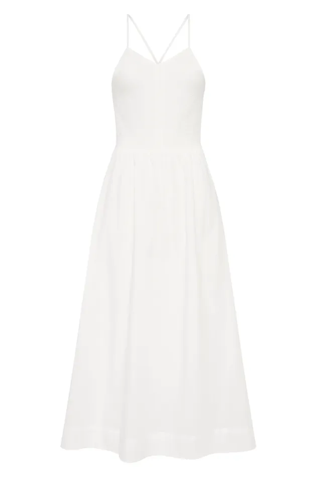 Women Faithfull The Brand Dresses Camera Midi Dress White