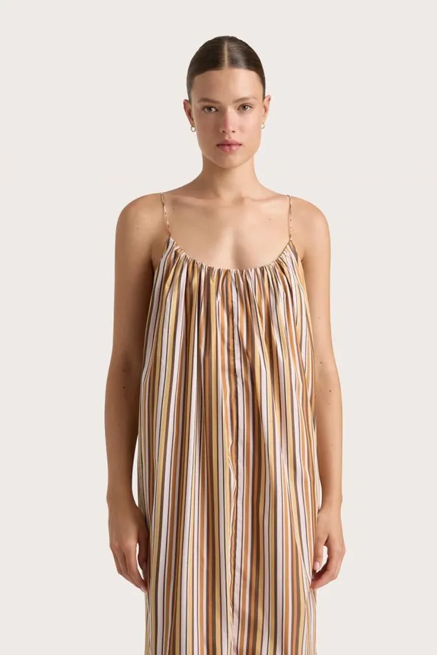 Women Faithfull The Brand Dresses En Vau Maxi Dress Terracotta Stripe