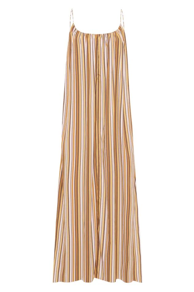 Women Faithfull The Brand Dresses En Vau Maxi Dress Terracotta Stripe