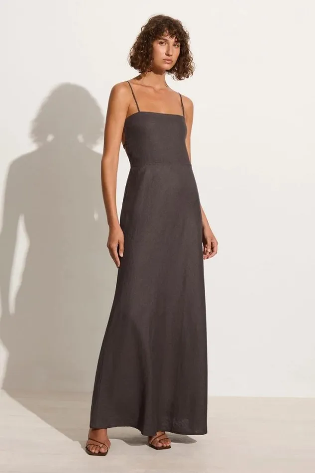 Women Faithfull The Brand Dresses Garcia Maxi Dress Charcoal