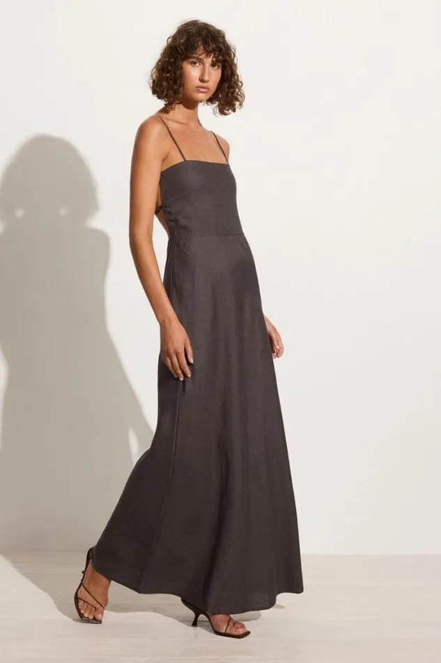 Women Faithfull The Brand Dresses Garcia Maxi Dress Charcoal