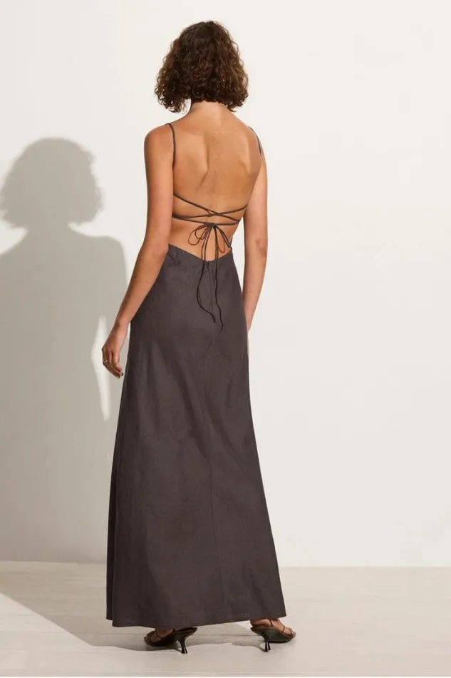 Women Faithfull The Brand Dresses Garcia Maxi Dress Charcoal