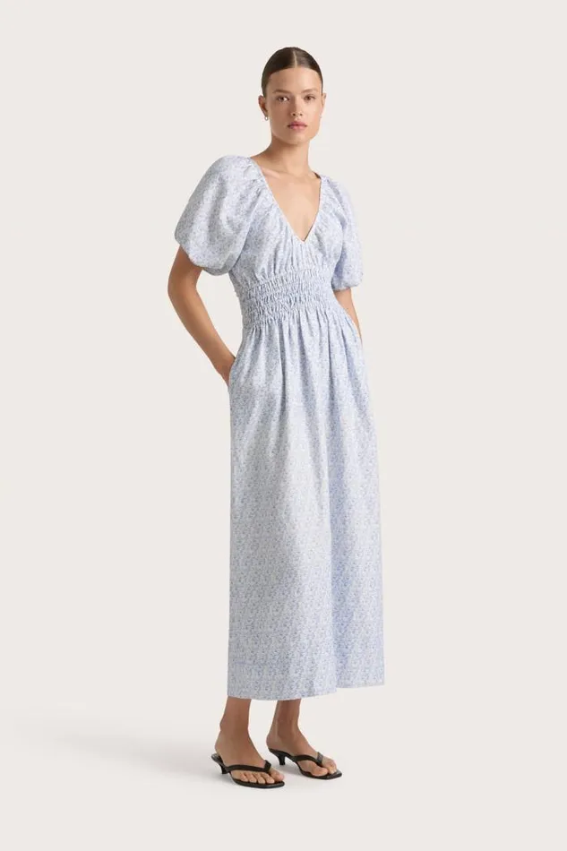 Women Faithfull The Brand Dresses Geriba Maxi Dress Leilani Mid Blue