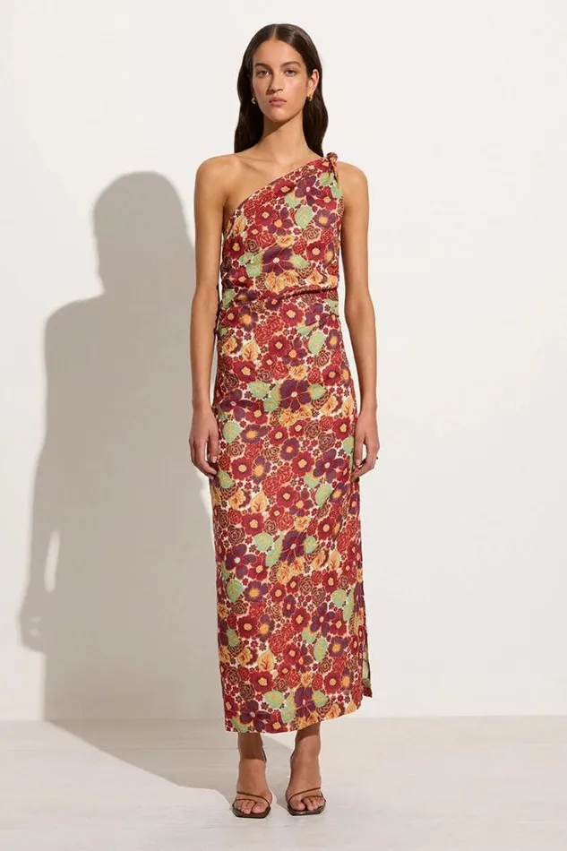 Women Faithfull The Brand Dresses Jomana Midi Dress La Mira Floral Ruby