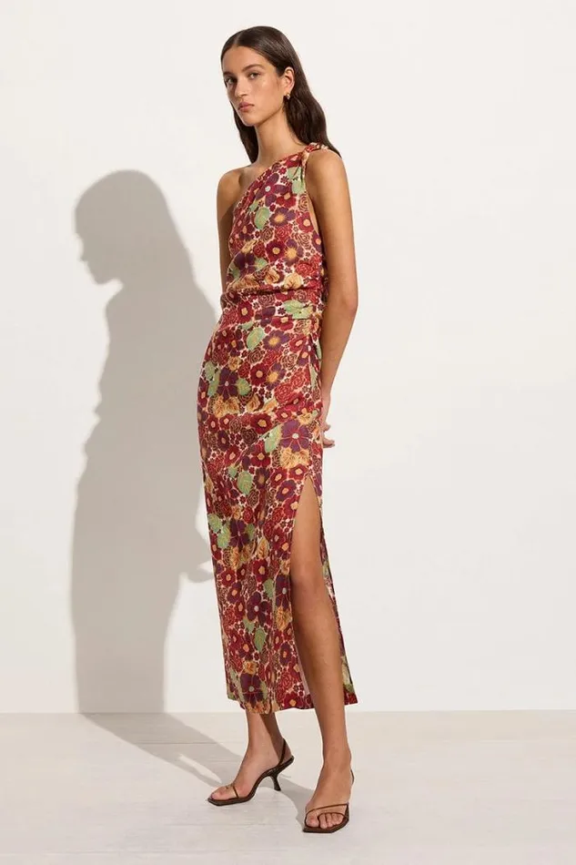 Women Faithfull The Brand Dresses Jomana Midi Dress La Mira Floral Ruby
