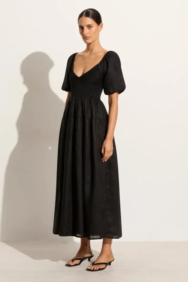 Women Faithfull The Brand Dresses Rosarico Midi Dress Black