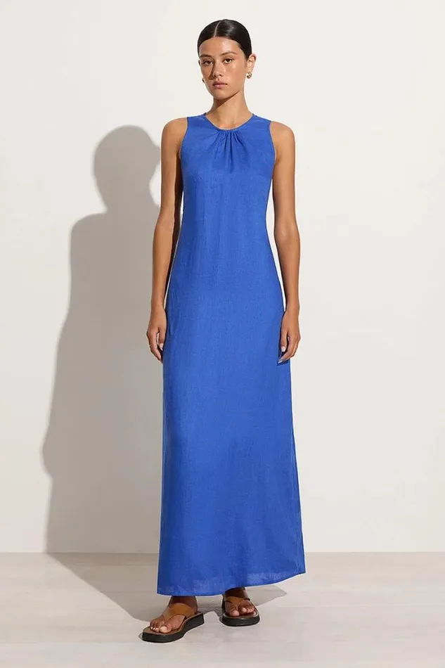 Women Faithfull The Brand Dresses Sommar Maxi Dress Sicilian Blue 8211 Final Sale