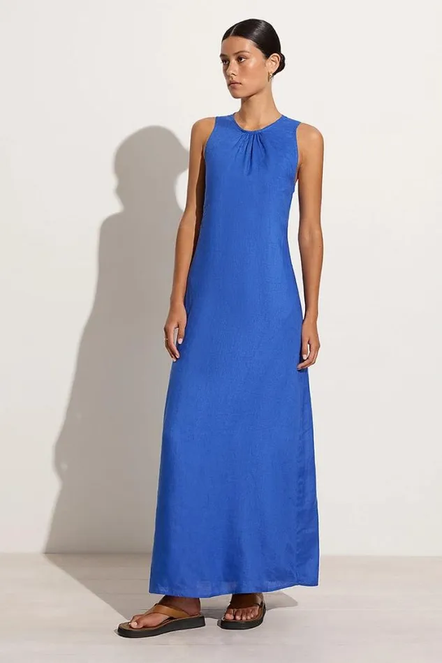 Women Faithfull The Brand Dresses Sommar Maxi Dress Sicilian Blue 8211 Final Sale