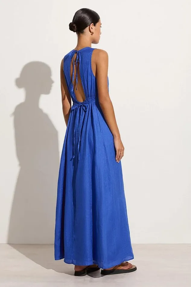 Women Faithfull The Brand Dresses Sommar Maxi Dress Sicilian Blue 8211 Final Sale