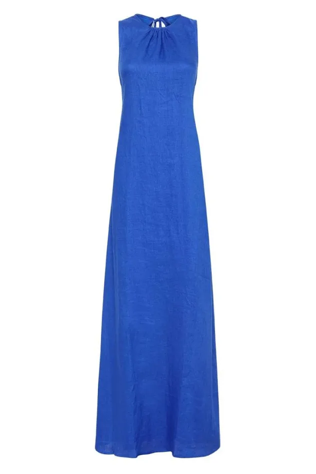 Women Faithfull The Brand Dresses Sommar Maxi Dress Sicilian Blue 8211 Final Sale