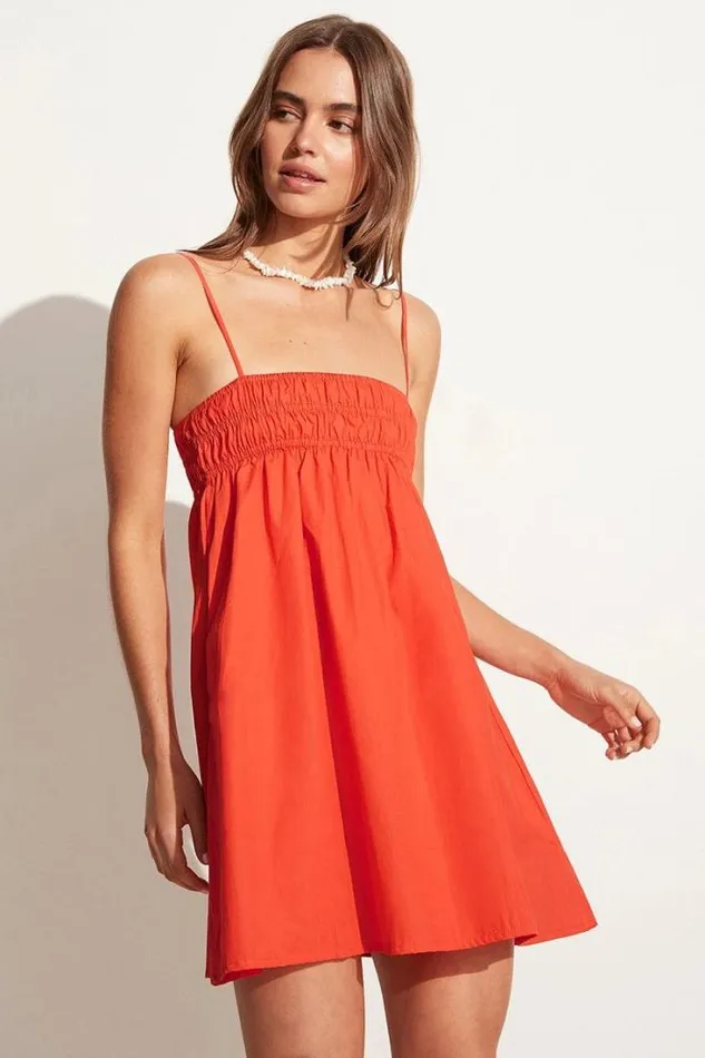 Women Faithfull The Brand Dresses Vairei Mini Dress Morange 8211 Final Sale