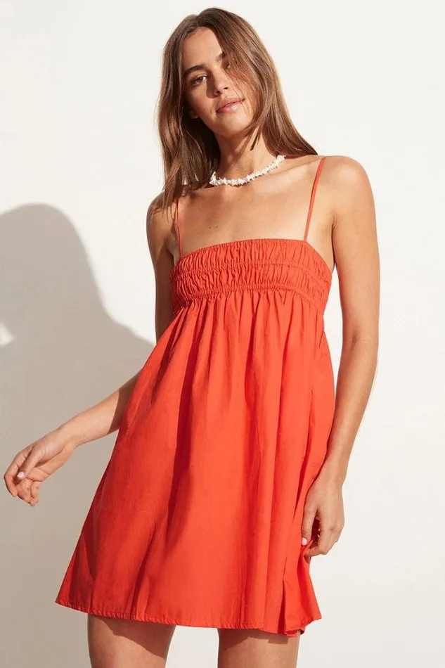 Women Faithfull The Brand Dresses Vairei Mini Dress Morange 8211 Final Sale