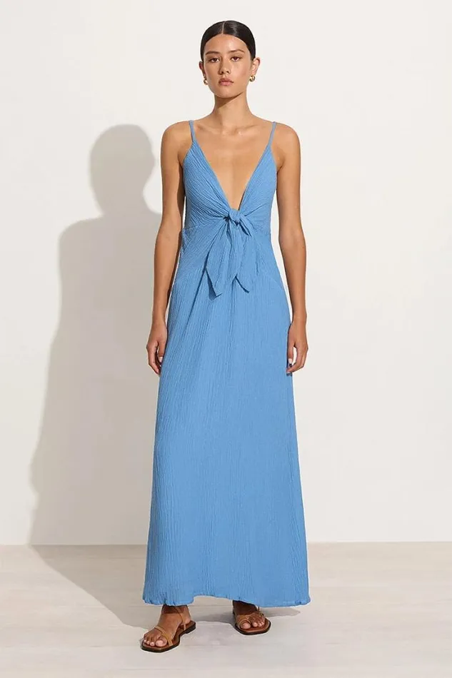 Women Faithfull The Brand Dresses Verona Midi Dress Chambray Blue 8211 Final Sale